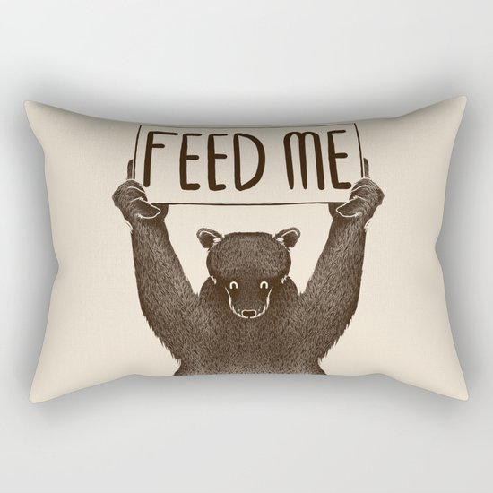 Feed Me Bear Rectangular Pillow
