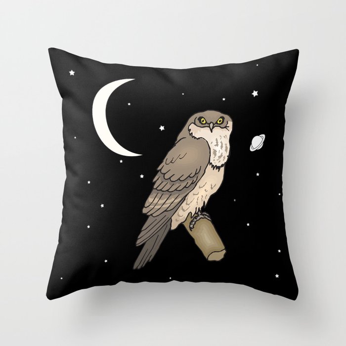 Happy night owl  Throw Pillow