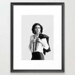 Frida Kahlo Wearing White Shirt Framed Art Print