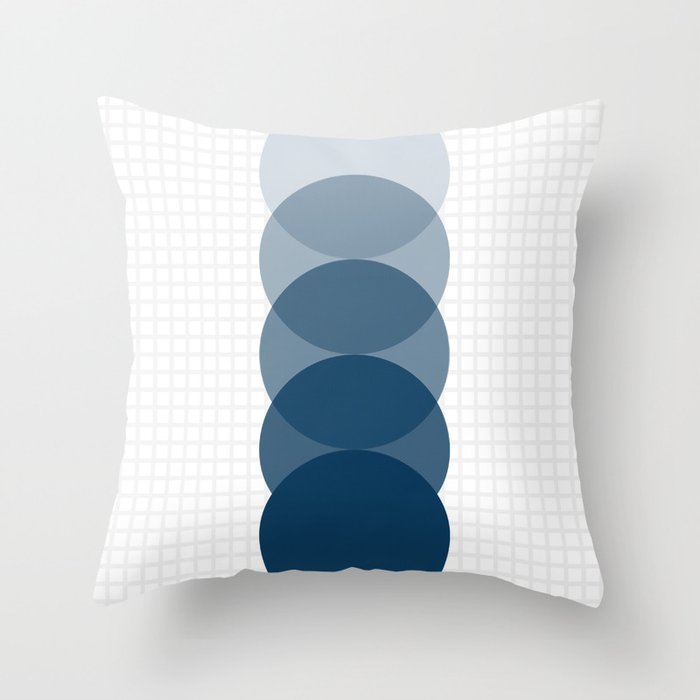 Grid retro color shapes 12 Throw Pillow