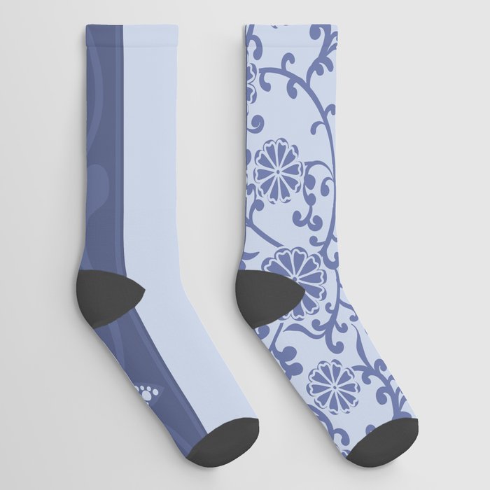 Elegant blue china II Socks