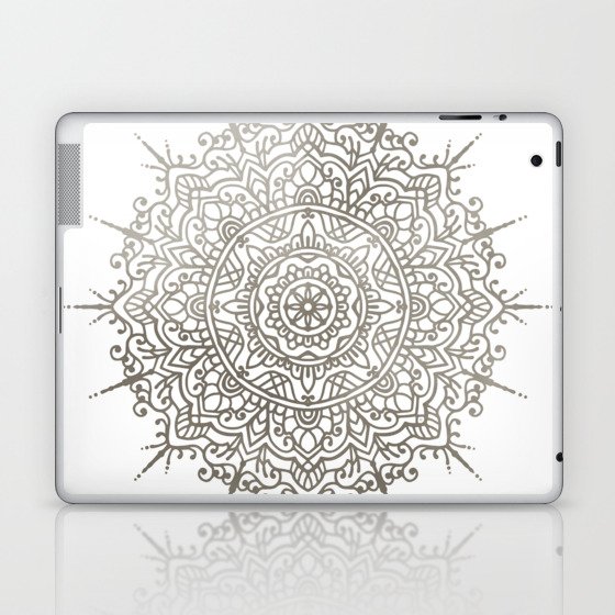 Gray Boho Mandala, graphic design #469b Laptop & iPad Skin