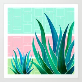 Palm Springs Mid Century Garden Illustration Art Print