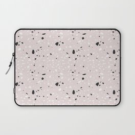 <Birds & Paper> Terrazzo Seamless Patterns 08 - Pastel Pink, Black, White, Marble, stone, texutre, abstract, geometry Laptop Sleeve