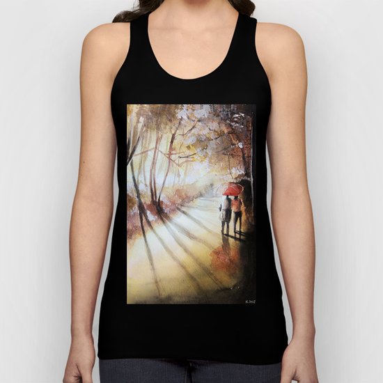 Break in the clouds - watercolor Unisex Tank Top