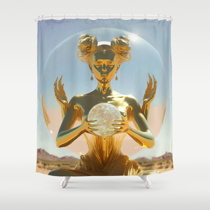 Golden Buddha  Shower Curtain