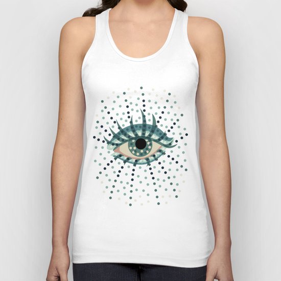 Dots And Abstract Eye Unisex Tank Top