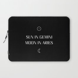 Gemini/Aries Sun and Moon Signs Laptop Sleeve