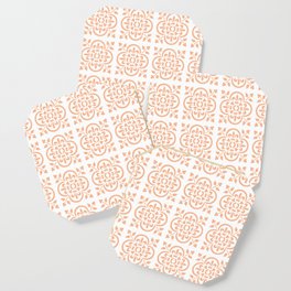 Art Deco Style Repeat Pattern Pale Pastel Orange Coaster