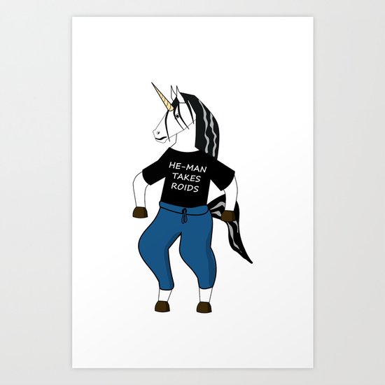 Unicorn vs. He-Man Art Print