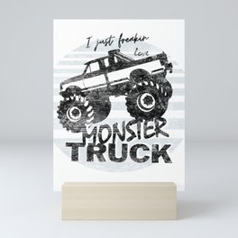 I just freakin love monster truck Mini Art Print