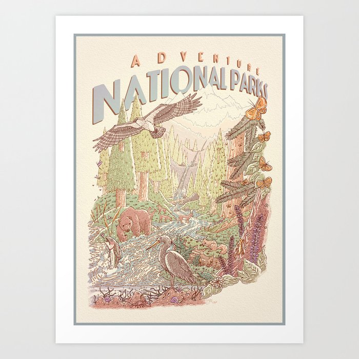 Adventure National Parks Art Print