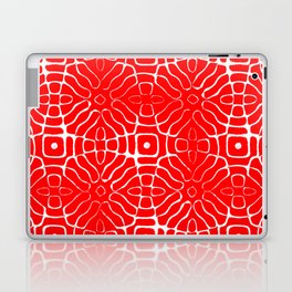 Chladni Pattern White on Red Laptop Skin