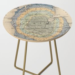Vintage Michigan Geology Map (1873) Side Table