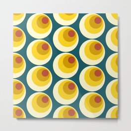 Summah - Colorful Abstract Retro Style Vintage Vibes Dotted Dots Pattern Design Metal Print | Decorative, 60S, Pattern, Unique, Abstract, Dots, Birthday, Oldschool, 70S, Gift 