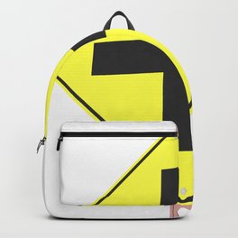"Cross road" - 3d illustration of yellow roadsign isolated on white background Backpack | Icon, Divarication, Crossroad, Graphicdesign, Direction, Button, Way, Symbol, Illustration, Background 