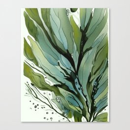 Tropical Watercolor Leaves Canvas Print