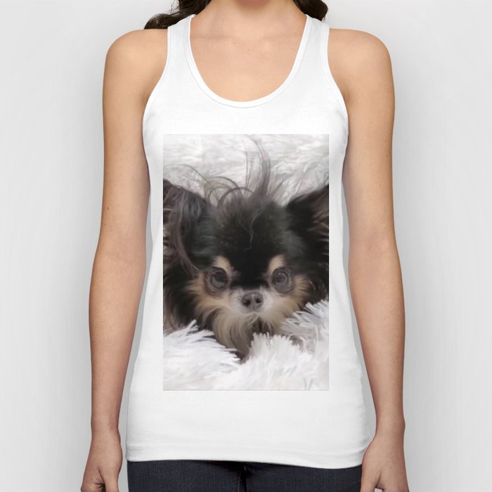 Little And Adorable Black And Beige Doggy Tank Top