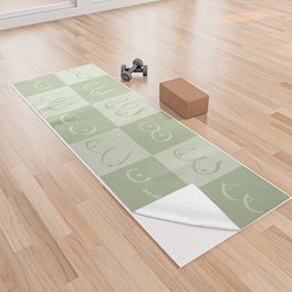 Sage Green Checker Boobs Yoga Towel