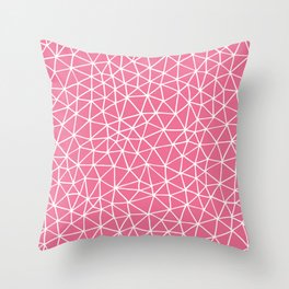 Connectivity - White on Pink Throw Pillow