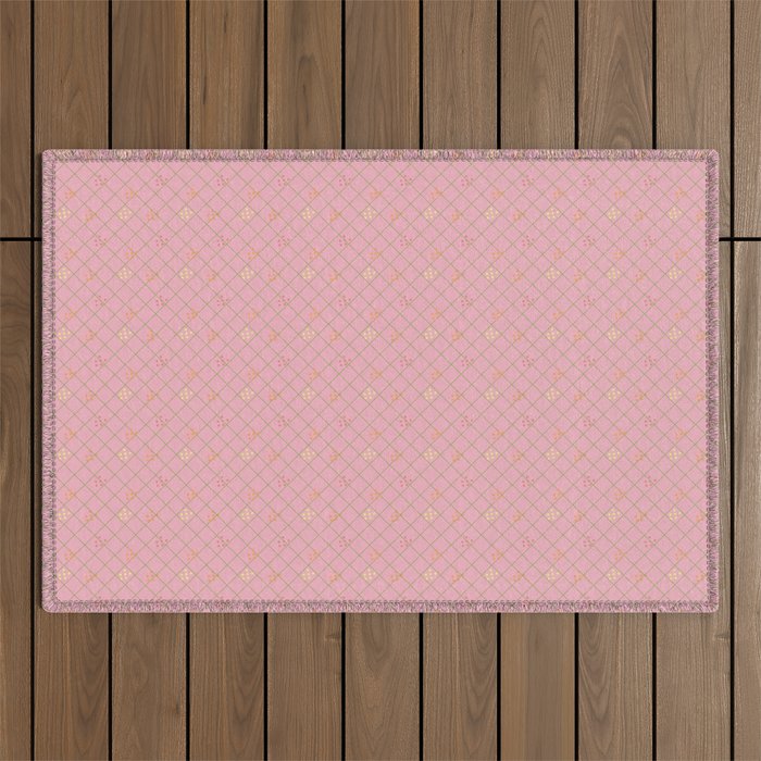 Pink Picnic Print Outdoor Rug