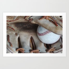 Baseballs Sports baseball glove with Baseball Graphic Design #baseball Art Print
