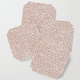 Little wild cheetah spots animal print neutral home trend warm dusty rose coral Coaster