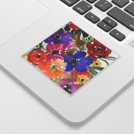 colorful bouquet: anemones Sticker