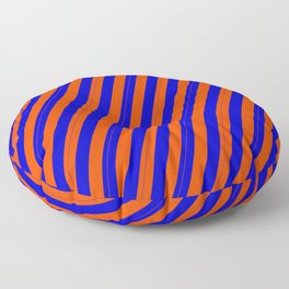 [ Thumbnail: Blue & Red Colored Lines/Stripes Pattern Floor Pillow ]