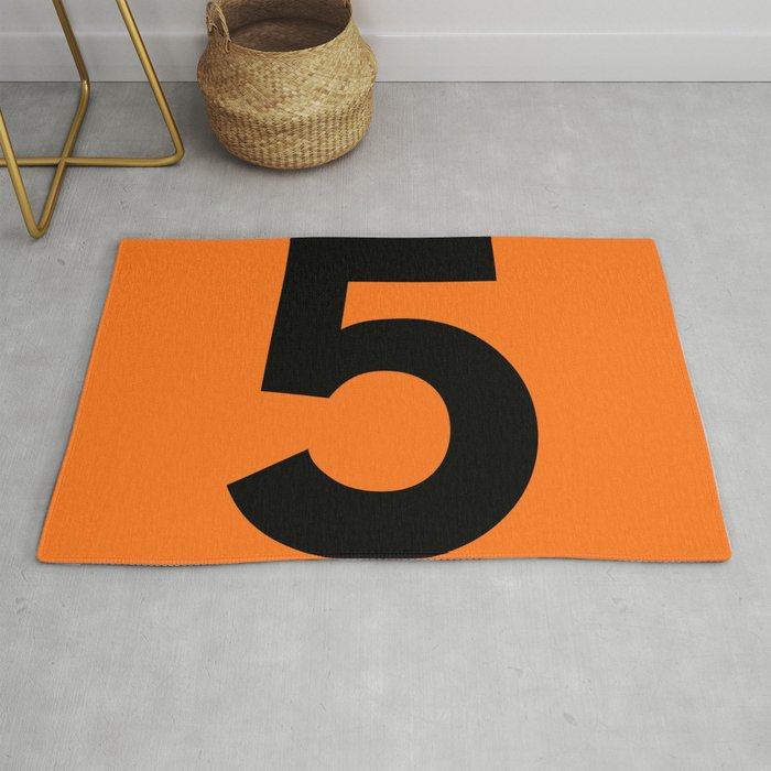 Number 5 (Black & Orange) Rug