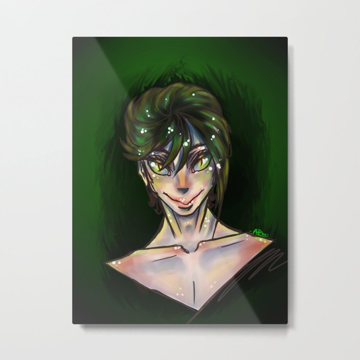 Green Watercolor boy Metal Print