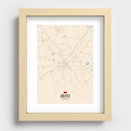 Zeitz, Germany - Vintage City Map Recessed Framed Print