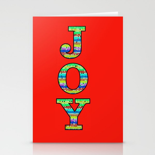 Joy Word Art Red Stationery Cards