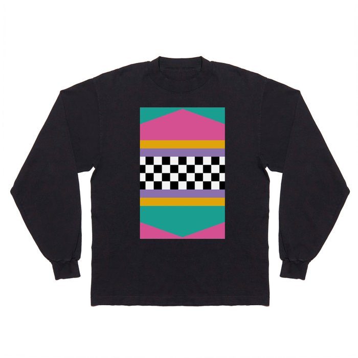 Checkered pattern grid / Vintage 80s / Retro 90s Long Sleeve T