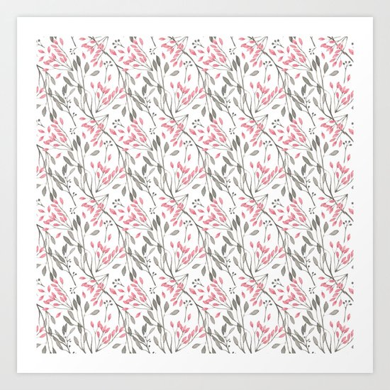Delicate Floral Pattern 04 Art Print
