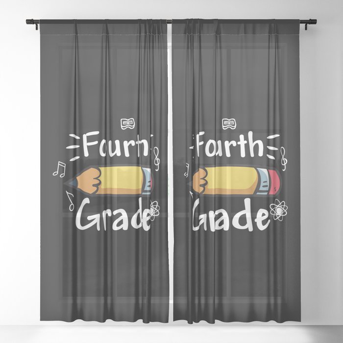 Fourth Grade Pencil Sheer Curtain