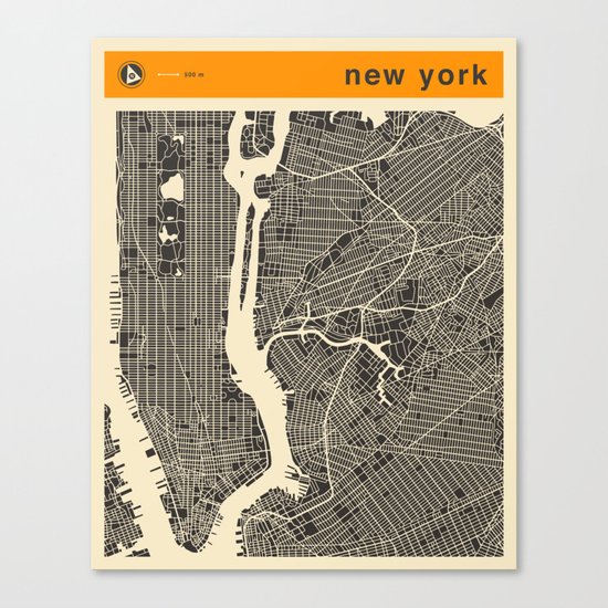 New York Map Canvas Print