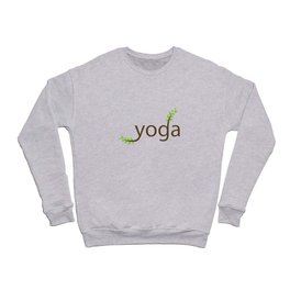 Yoga asana and green leaves typography Crewneck Sweatshirt