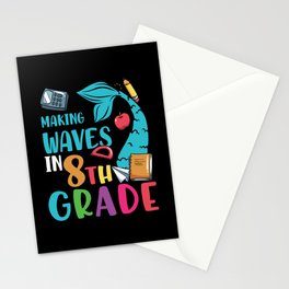 Making Waves In 8th Grade Mermaid Stationery Card