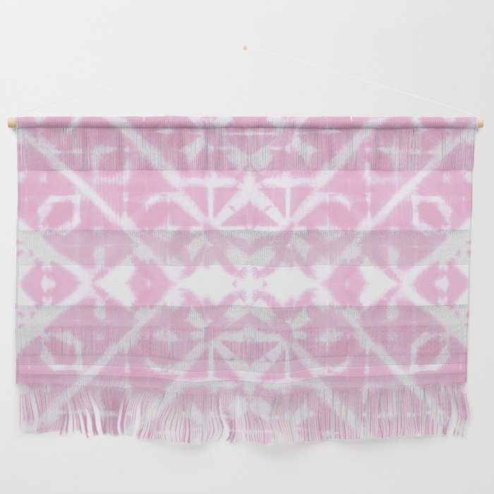 Pink and white diamond shibori tie-dye Wall Hanging