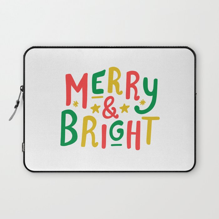 Merry and Bright (red/green/gold) Laptop Sleeve
