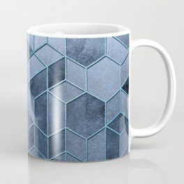 Art Deco Chrome + Metallic Blue Abstract Geometry  Mug