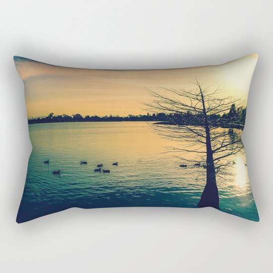 Going Home (Winter Lake at Dusk) Rectangular Pillow