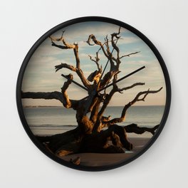 Driftwood on the Beach Wall Clock | Environment, Eraly, Outside, Driftwood, Digital, Mroning, Jekyllisland, Clouds, Wood, Sky 