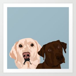2 Labradors Art Print