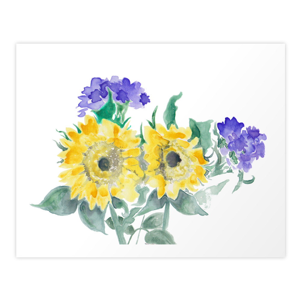 Sunflower Art Print by jennytdesigns