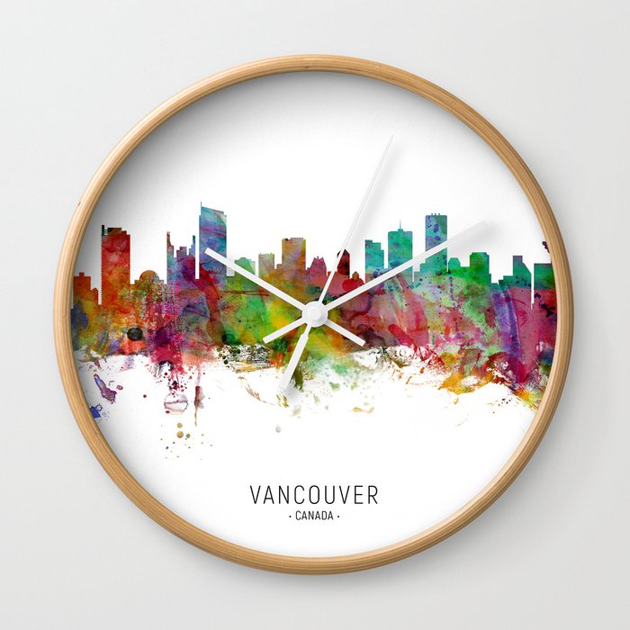 Vancouver Canada Skyline Wall Clock