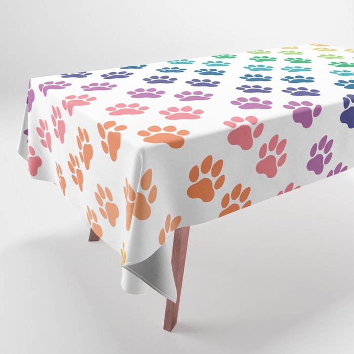Rainbow paws Tablecloth