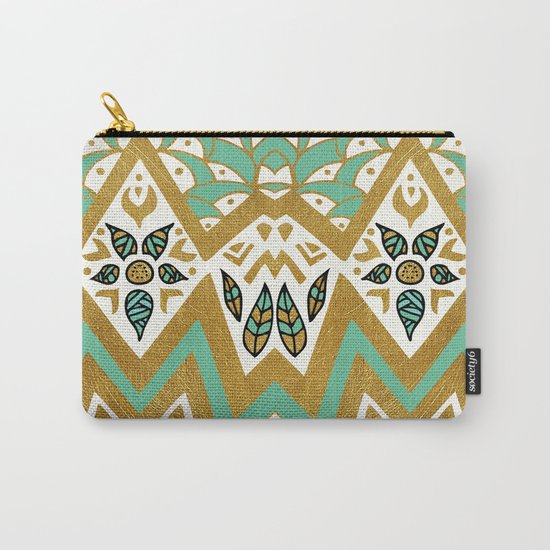 Golden Nature Mandala Carry-All Pouch