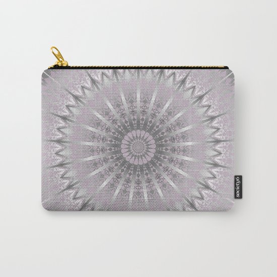 Mauve Silver Mandala Carry-All Pouch